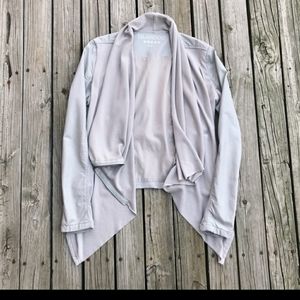 Blank NYC Drape Open Front Vegan Leather Jacket